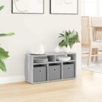 vidaXL Nízka skriňa so zásuvkou Sivý Sonoma 72 x 22,5 x 38 cm – Obrázok 4