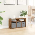 vidaXL Nízka skriňa so zásuvkou Staré drevo 72 x 22,5 x 38 cm – Obrázok 4