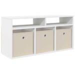 vidaXL Nízka skriňa so zásuvkou Biela 87 x 27,5 x 43 cm – Obrázok 2