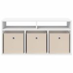 vidaXL Nízka skriňa so zásuvkou Biela 87 x 27,5 x 43 cm – Obrázok 6