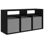 vidaXL Nízka skriňa so zásuvkou Čierny dub 87 x 27,5 x 43 cm – Obrázok 2