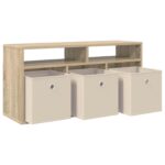 vidaXL Nízka skriňa so zásuvkou Sonoma dub 87 x 27,5 x 43 cm – Obrázok 5