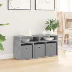 vidaXL Nízka skriňa so zásuvkou Betónová šedá 87 x 27,5 x 43 cm – Obrázok 4