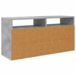 vidaXL Nízka skriňa so zásuvkou Betónová šedá 87 x 27,5 x 43 cm – Obrázok 8