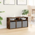 vidaXL Nízka skriňa so zásuvkou Dymová dub 87 x 27,5 x 43 cm – Obrázok 4