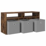 vidaXL Nízka skriňa so zásuvkou Dymová dub 87 x 27,5 x 43 cm – Obrázok 5