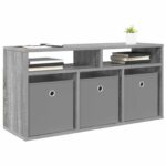 vidaXL Nízka skriňa so zásuvkou Sivý Sonoma 87 x 27,5 x 43 cm – Obrázok 3