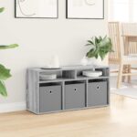 vidaXL Nízka skriňa so zásuvkou Sivý Sonoma 87 x 27,5 x 43 cm – Obrázok 4