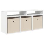 vidaXL Nízka skriňa so zásuvkou Biela 102 x 32 x 48,5 cm – Obrázok 2