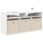 vidaXL Nízka skriňa so zásuvkou Biela 102 x 32 x 48,5 cm – Obrázok 3