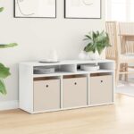 vidaXL Nízka skriňa so zásuvkou Biela 102 x 32 x 48,5 cm – Obrázok 4