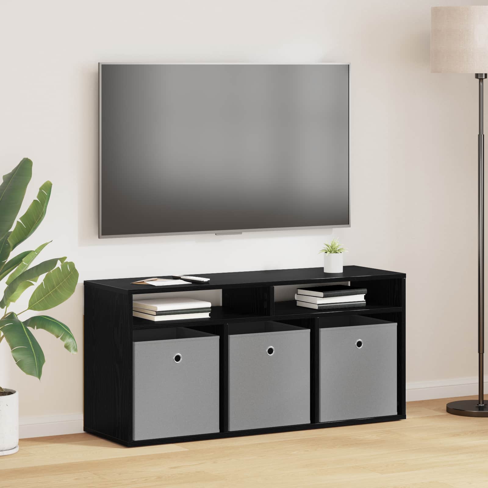 8000589_1.jpg vidaXL Nízka skriňa so zásuvkou Čierny dub 102 x 32 x 48,5 cm – Obrázok 1