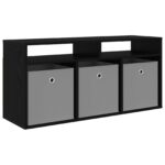 vidaXL Nízka skriňa so zásuvkou Čierny dub 102 x 32 x 48,5 cm – Obrázok 2