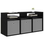 vidaXL Nízka skriňa so zásuvkou Čierny dub 102 x 32 x 48,5 cm – Obrázok 3