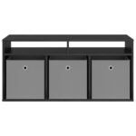 vidaXL Nízka skriňa so zásuvkou Čierny dub 102 x 32 x 48,5 cm – Obrázok 6