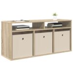vidaXL Nízka skriňa so zásuvkou Sonoma dub 102 x 32 x 48,5 cm – Obrázok 3