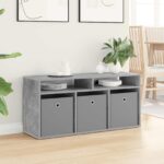 vidaXL Nízka skriňa so zásuvkou Betónová šedá 102 x 32 x 48,5 cm – Obrázok 4