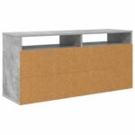 vidaXL Nízka skriňa so zásuvkou Betónová šedá 102 x 32 x 48,5 cm – Obrázok 8