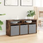 vidaXL Nízka skriňa so zásuvkou Dymová dub 102 x 32 x 48,5 cm – Obrázok 4