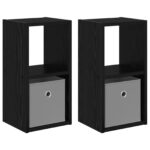 vidaXL Nočný stolík so zásuvkou 2 pcs Čierny dub 25,5 x 22 x 49,5 cm – Obrázok 2