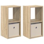 vidaXL Nočný stolík so zásuvkou 2 pcs Sonoma dub 25,5 x 22 x 49,5 cm – Obrázok 2