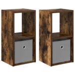 vidaXL Nočný stolík so zásuvkou 2 pcs Dymová dub 25,5 x 22 x 49,5 cm – Obrázok 2