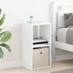 vidaXL Nočný stolík Biela 30,5 x 27 x 59,5 cm Kompozitné drevo