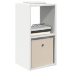 vidaXL Nočný stolík Biela 30,5 x 27 x 59,5 cm Kompozitné drevo – Obrázok 3