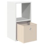vidaXL Nočný stolík Biela 30,5 x 27 x 59,5 cm Kompozitné drevo – Obrázok 5