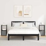 vidaXL Nočný stolík so zásuvkou 2 pcs Čierny dub 30,5 x 27 x 59,5 cm