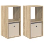 vidaXL Nočný stolík so zásuvkou 2 pcs Sonoma dub 30,5 x 27 x 59,5 cm – Obrázok 2