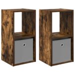 vidaXL Nočný stolík so zásuvkou 2 pcs Dymová dub 30,5 x 27 x 59,5 cm – Obrázok 2