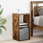 vidaXL Nočný stolík so zásuvkou 2 pcs Dymová dub 30,5 x 27 x 59,5 cm – Obrázok 4