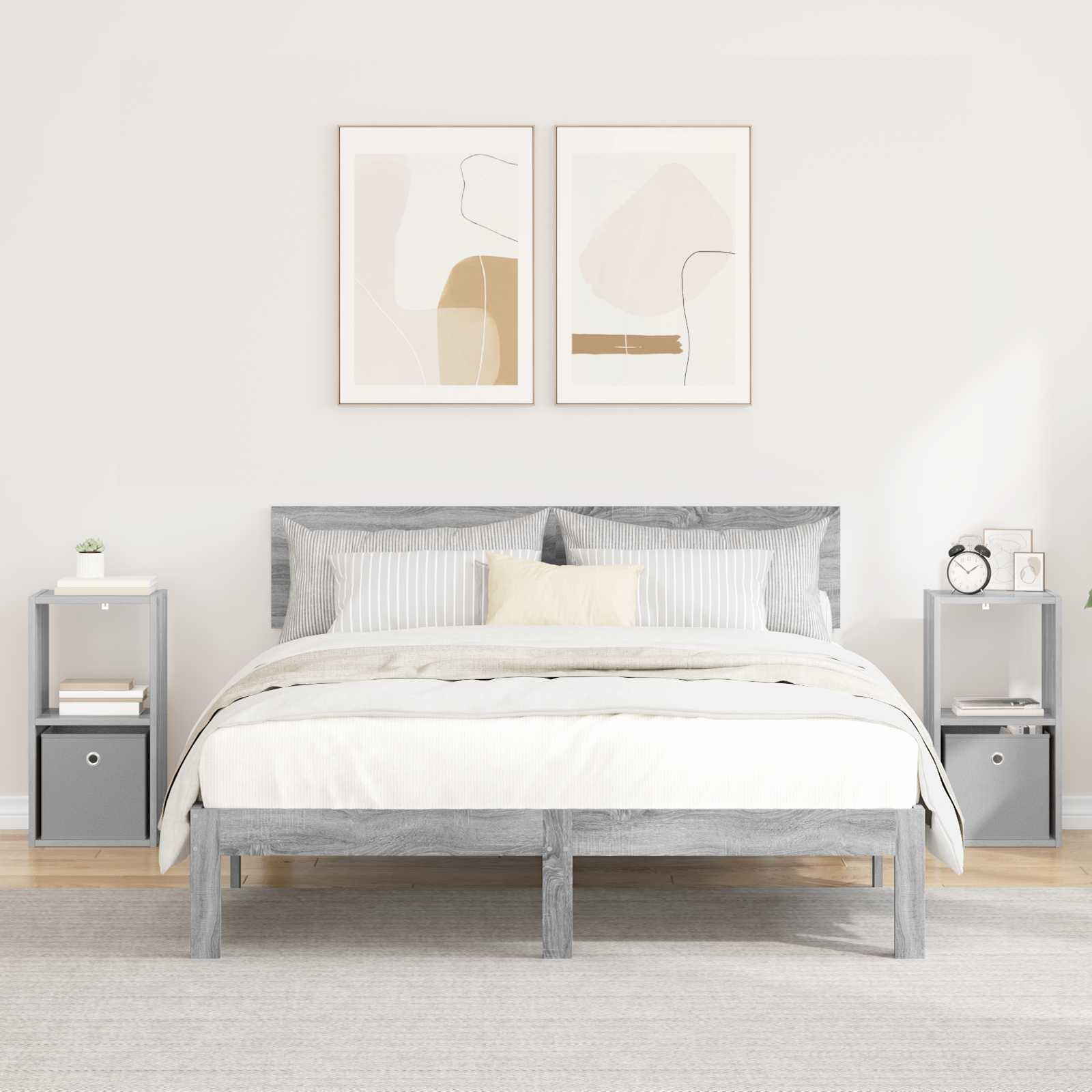 8000623_1.jpg vidaXL Nočný stolík so zásuvkou 2 pcs Sivý Sonoma 30,5 x 27 x 59,5 cm – Obrázok 1