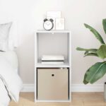 vidaXL Nočný stolík Biela 35 x 32 x 68,5 cm Kompozitné drevo – Obrázok 4