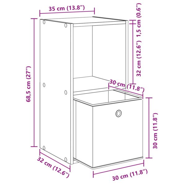 vidaXL Nočný stolík so zásuvkou 2 pcs Čierny dub 35 x 32 x 68,5 cm – Obrázok 12