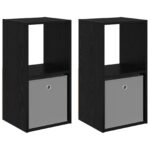 vidaXL Nočný stolík so zásuvkou 2 pcs Čierny dub 35 x 32 x 68,5 cm – Obrázok 2