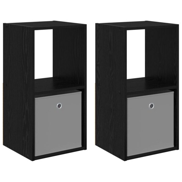 vidaXL Nočný stolík so zásuvkou 2 pcs Čierny dub 35 x 32 x 68,5 cm – Obrázok 2