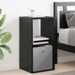 vidaXL Nočný stolík so zásuvkou 2 pcs Čierny dub 35 x 32 x 68,5 cm – Obrázok 4