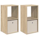 vidaXL Nočný stolík so zásuvkou 2 pcs Sonoma dub 35 x 32 x 68,5 cm – Obrázok 2