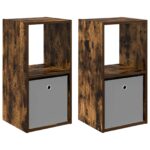 vidaXL Nočný stolík so zásuvkou 2 pcs Dymová dub 35 x 32 x 68,5 cm – Obrázok 2