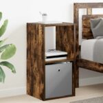 vidaXL Nočný stolík so zásuvkou 2 pcs Dymová dub 35 x 32 x 68,5 cm – Obrázok 4
