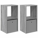vidaXL Nočný stolík 2 pcs Sivý Sonoma 35 x 32 x 68,5 cm – Obrázok 2