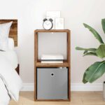 vidaXL Nočný stolík Staré drevo 35 x 32 x 68,5 cm Kompozitné drevo – Obrázok 4