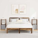 vidaXL Nočný stolík so zásuvkou 2 pcs Staré drevo 35 x 32 x 68,5 cm