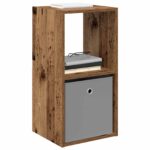 vidaXL Nočný stolík so zásuvkou 2 pcs Staré drevo 35 x 32 x 68,5 cm – Obrázok 3