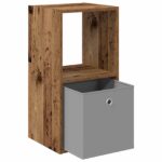 vidaXL Nočný stolík so zásuvkou 2 pcs Staré drevo 35 x 32 x 68,5 cm – Obrázok 5