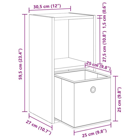vidaXL Nočný stolík so zásuvkou 2 pcs Remeselný dub 35 x 32 x 68,5 cm – Obrázok 13