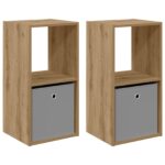 vidaXL Nočný stolík so zásuvkou 2 pcs Remeselný dub 35 x 32 x 68,5 cm – Obrázok 2