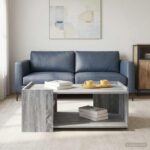 vidaXL Konferenčný stolík Sivá sonoma 90 x 50 x 33 cm Kompozitné drevo – Obrázok 4
